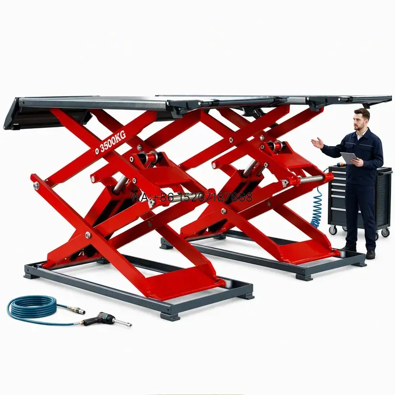 Diy Electronics Shop - Wmwmnu製、産業用グレードの超薄型小型シザーリフト式自動車用リフト。3500kgの積載能力、低床設計（110mm）、タイヤ交換店向け油圧式。