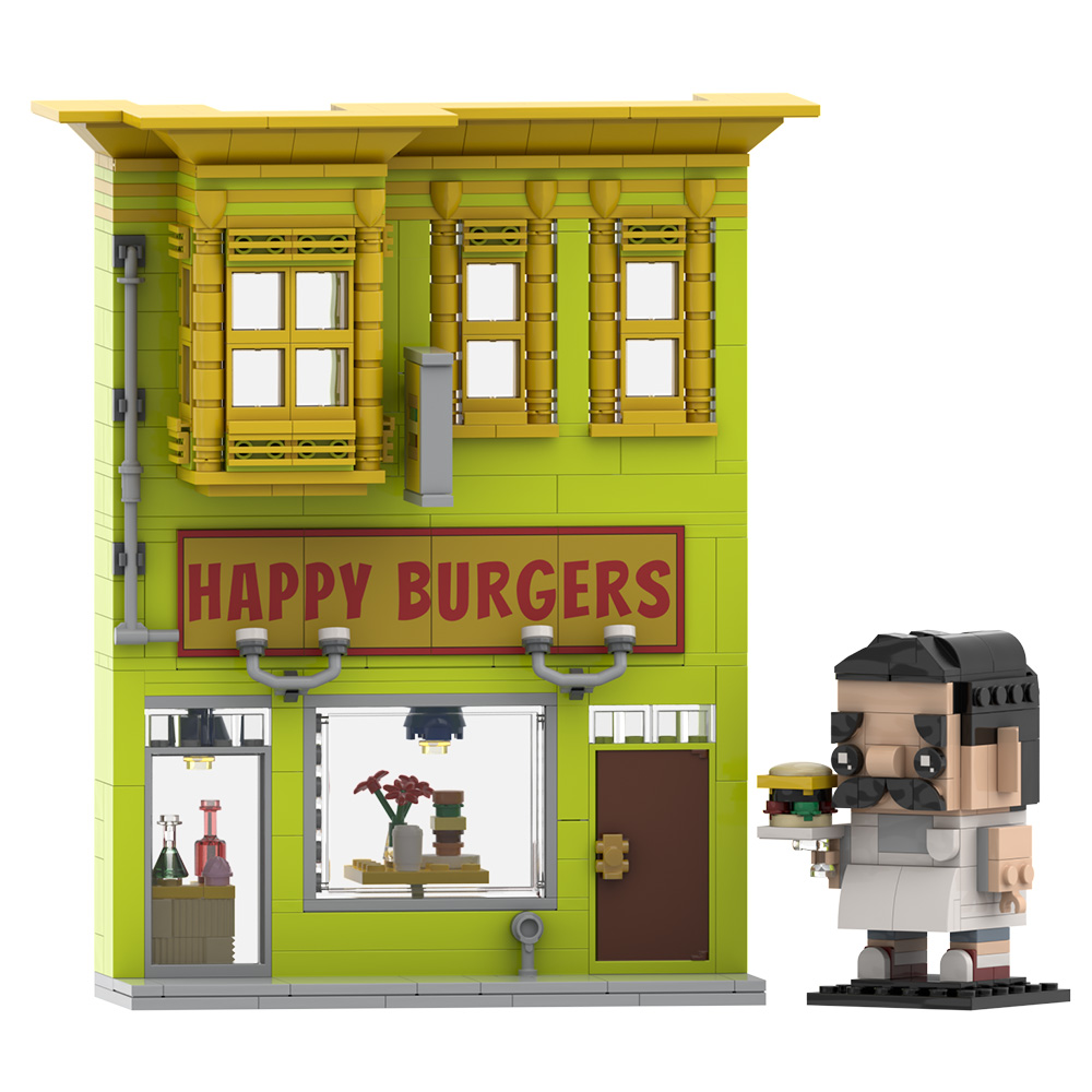 Diy Electronics Shop - Gobricks MOC ボブズバーガーズ ビルディングブロックモデル クラシックストリートビュー アーキテクチャ