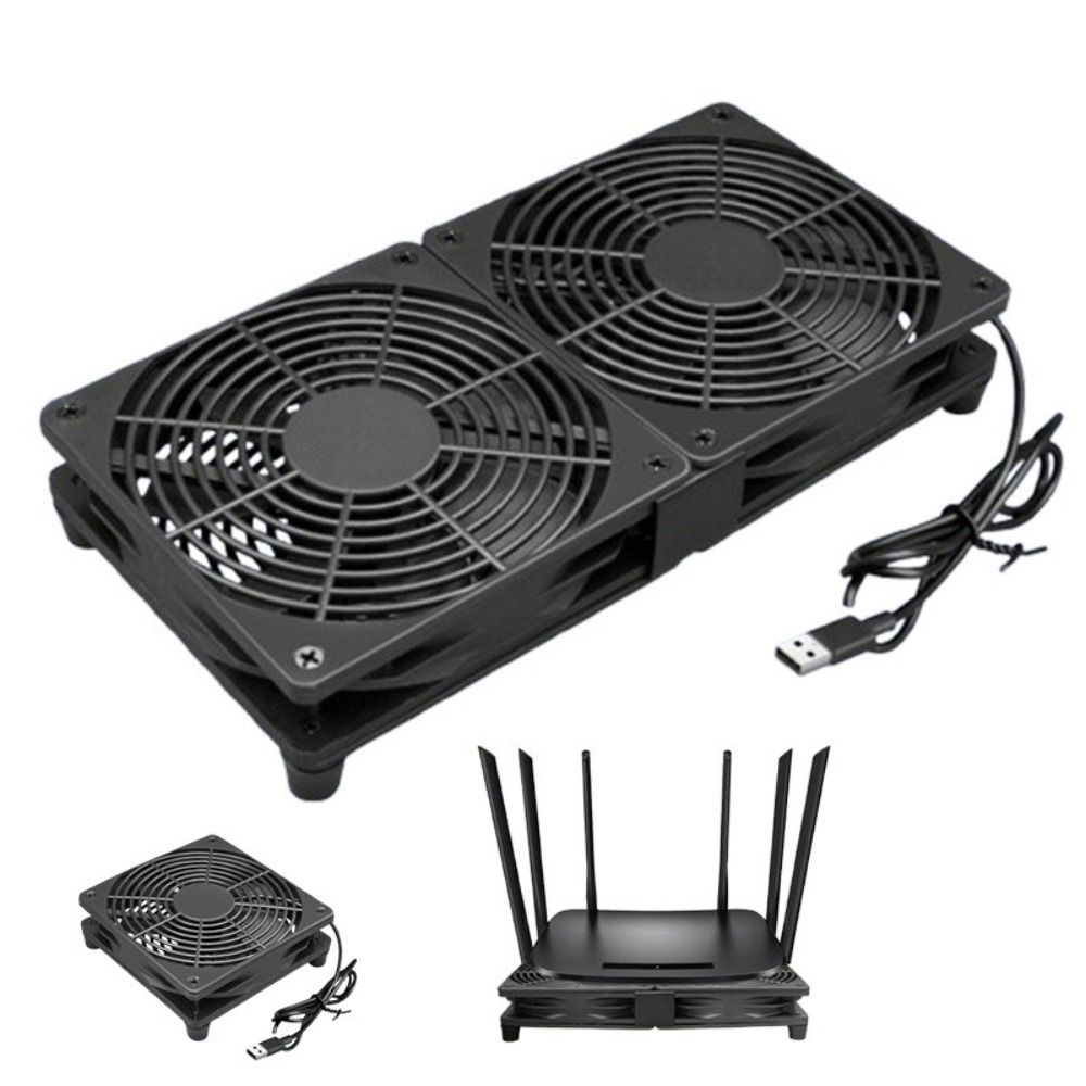 Diy Electronics Cabinet - USB給電式電子冷却ファン、デュアルファン、DIYパソコン用PCファン、静音、DC 5V、ネットワークキャビネット、サーバー冷却プロジェクト、DVR、TVボックス用。
