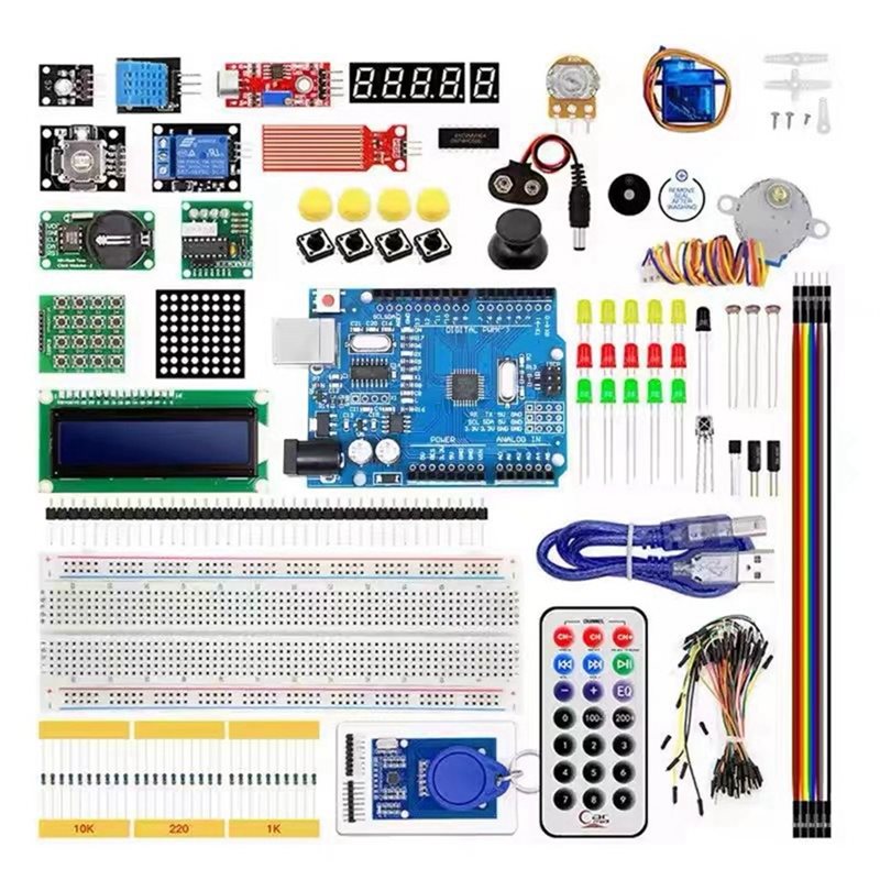 Diy Electronics Box - Arduino UNO R3用ABDE-RFIDスターターキット（アップグレード版）。ステッピングモーター学習用電子工作キット（箱入り）。