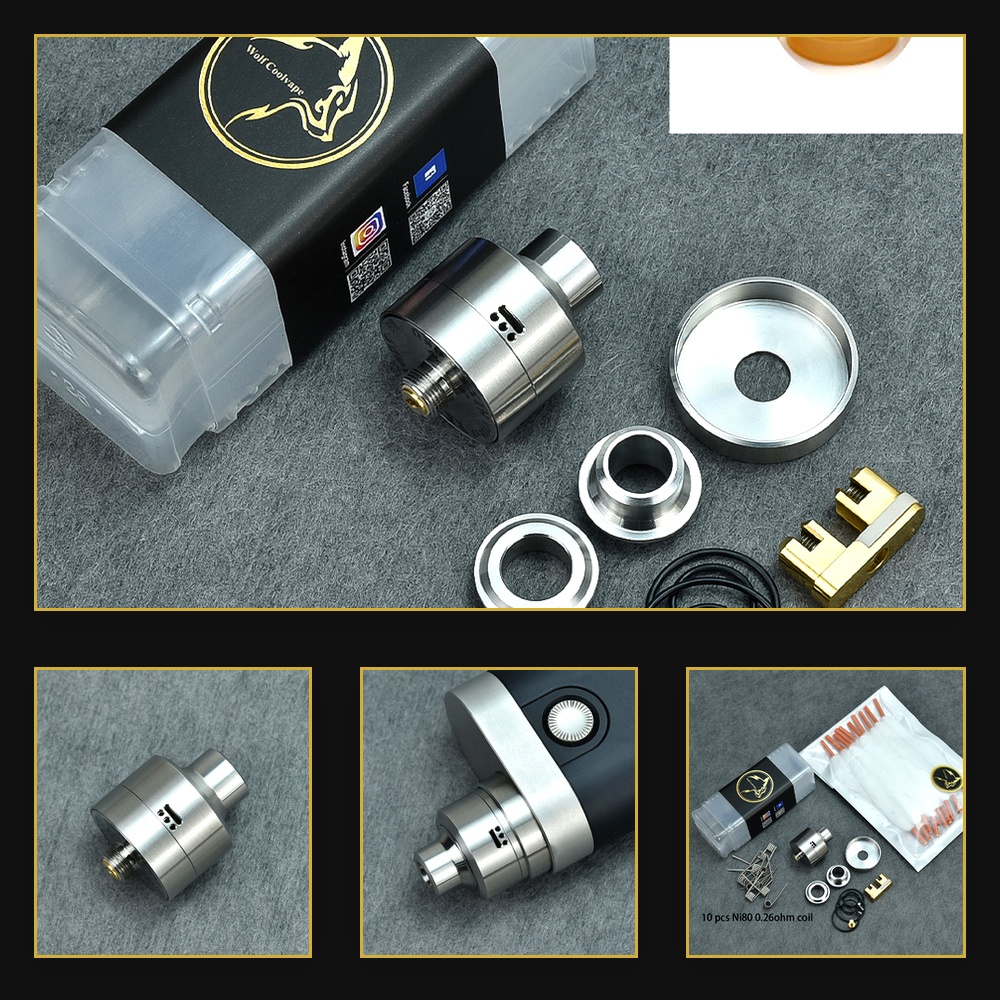 Diy Vape Electronics - Wolfcoolvape Nisshoku RDA アトマイザー MTL ベイプ用、22MM