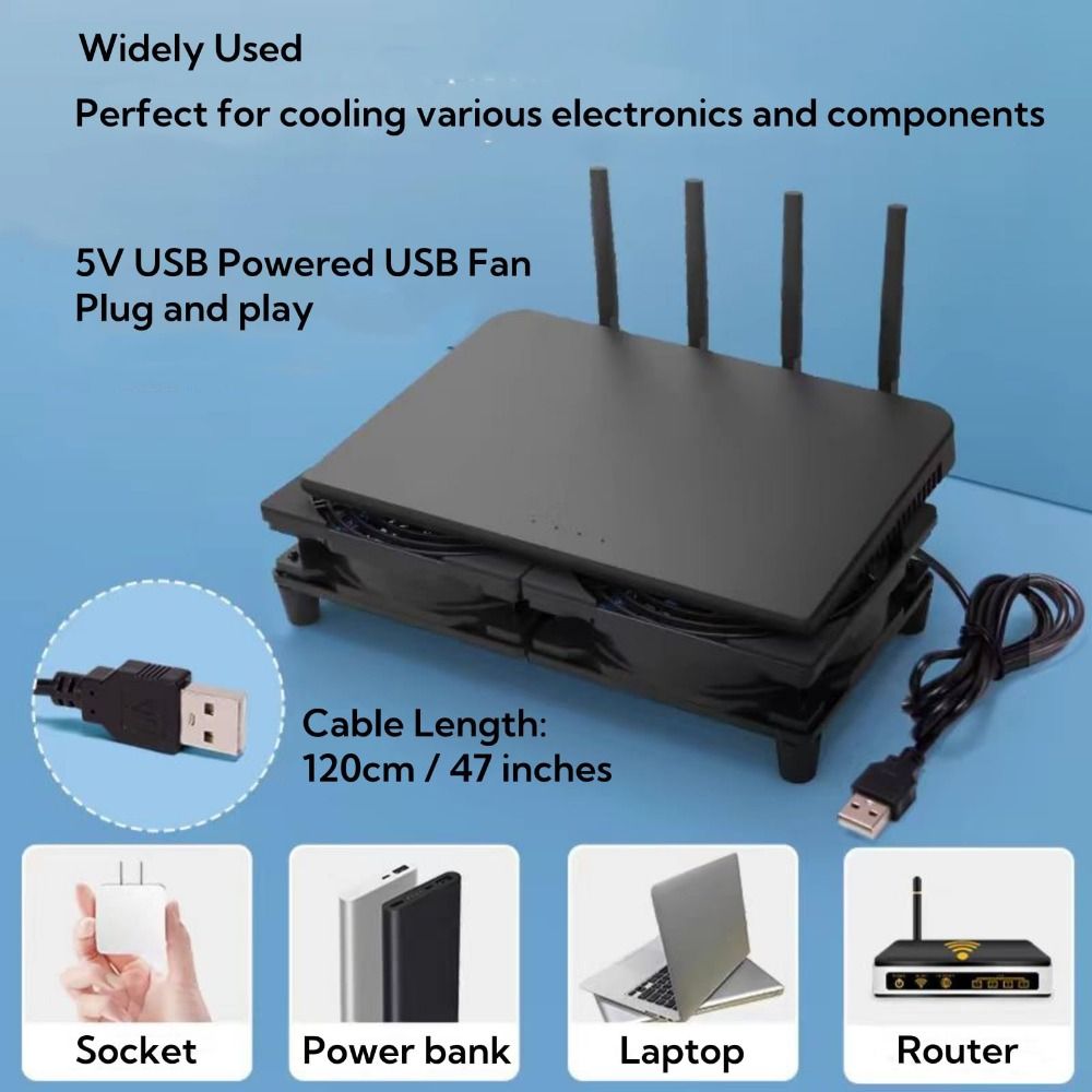 USB給電式電子冷却ファン デュアルファン DIYコンピュー - Diy Electronics Cabinet のレビューと価格