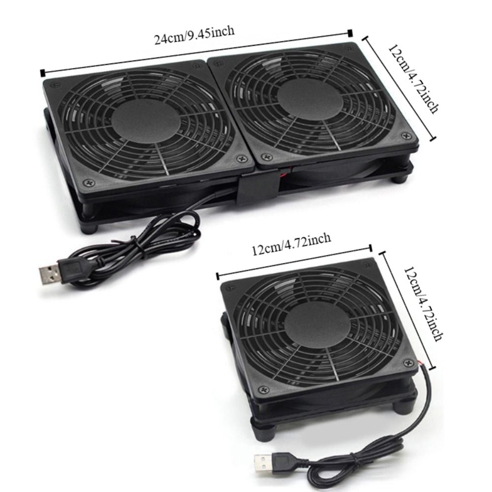 USB電源式電子冷却ファン デュアルファン DC 5V モデ - Diy Electronics Cabinet のレビューと価格