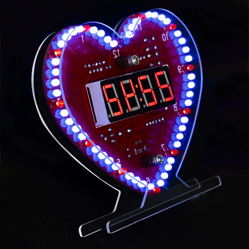 DIY 電子キット多機能ハート型 LED 時計 4 桁デジタ - Diy Electronics Kits For Kids のレビューと価格